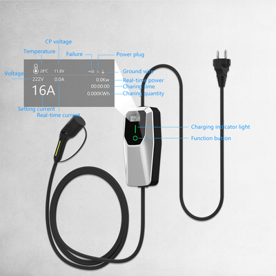 3.5кВт 7кВт 11кВт Ev зарядное устройство Ac портативная зарядная установка IP65 водонепроницаемая