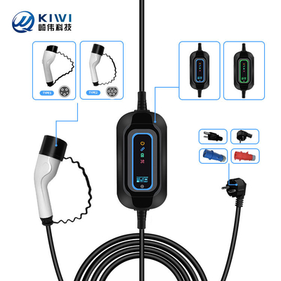 220V KIWI 3.5KW портативное зарядное устройство для электромобилей типа 2 16A J1772 для станции зарядки электромобилей
