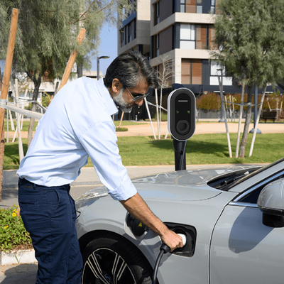 Стенномонутное / колонничное KIWI 22KW быстрое зарядное устройство для электромобилей для 380v входного напряжения и кабеля типа 1 2