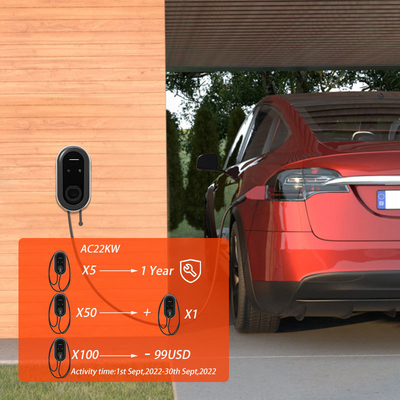 22 кВт 3-фазная плагиновая быстрая зарядка GB/T OCPP Wall Box EV зарядная станция для электромобилей