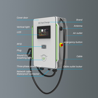 DC Wallbox Charger 30kW 40kW Автомобили CCS 40A Быстрое зарядное устройство для электромобилей 600V Сетевая частота 50Hz